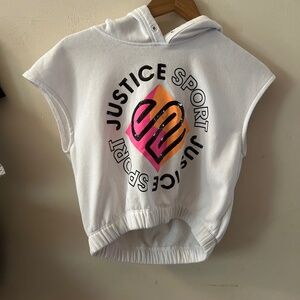 Justice Sport Girls Cutoff Hoodie  Size L 12/14